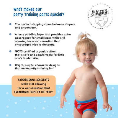 Toddler Organic Potty Training Pants (3-pk) - Safari Friends (Girls)