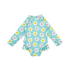 Baby/Toddler Girls Rash Guard One Piece Ruffled Swimsuit - Daisy