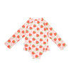 Baby/Toddler Girls Rash Guard One Piece Ruffled Swimsuit - Strawberry