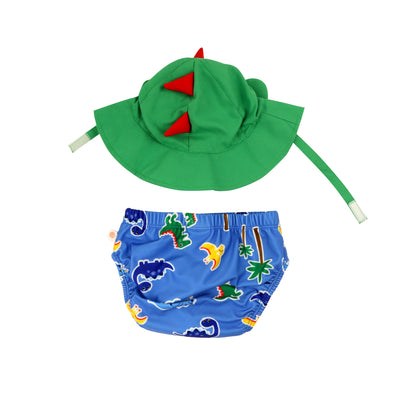 Baby/Toddler Swim Diaper & Sun Hat Set - Devin the Dino & Friends