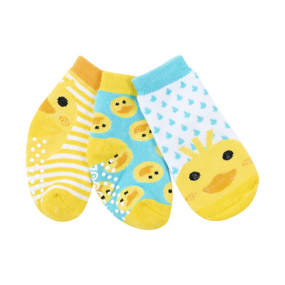 ZOOCCHINI 3 Piece Comfort Terry Socks Set - Puddles the Duck